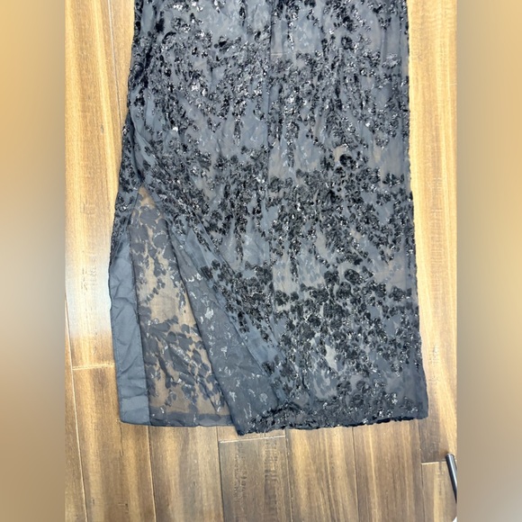 Size L Sheer Long Sleeved Animal Print Maxi Key Hole Round Neck Dress whimsigoth - Picture 13 of 13